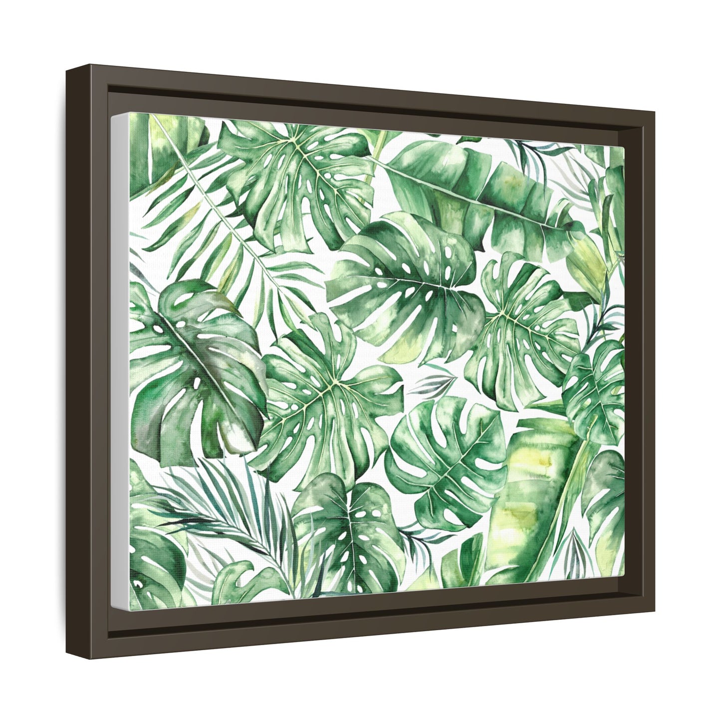 Flowers Collection - Green Wall - Matte Canvas, Framed (Multi-color)