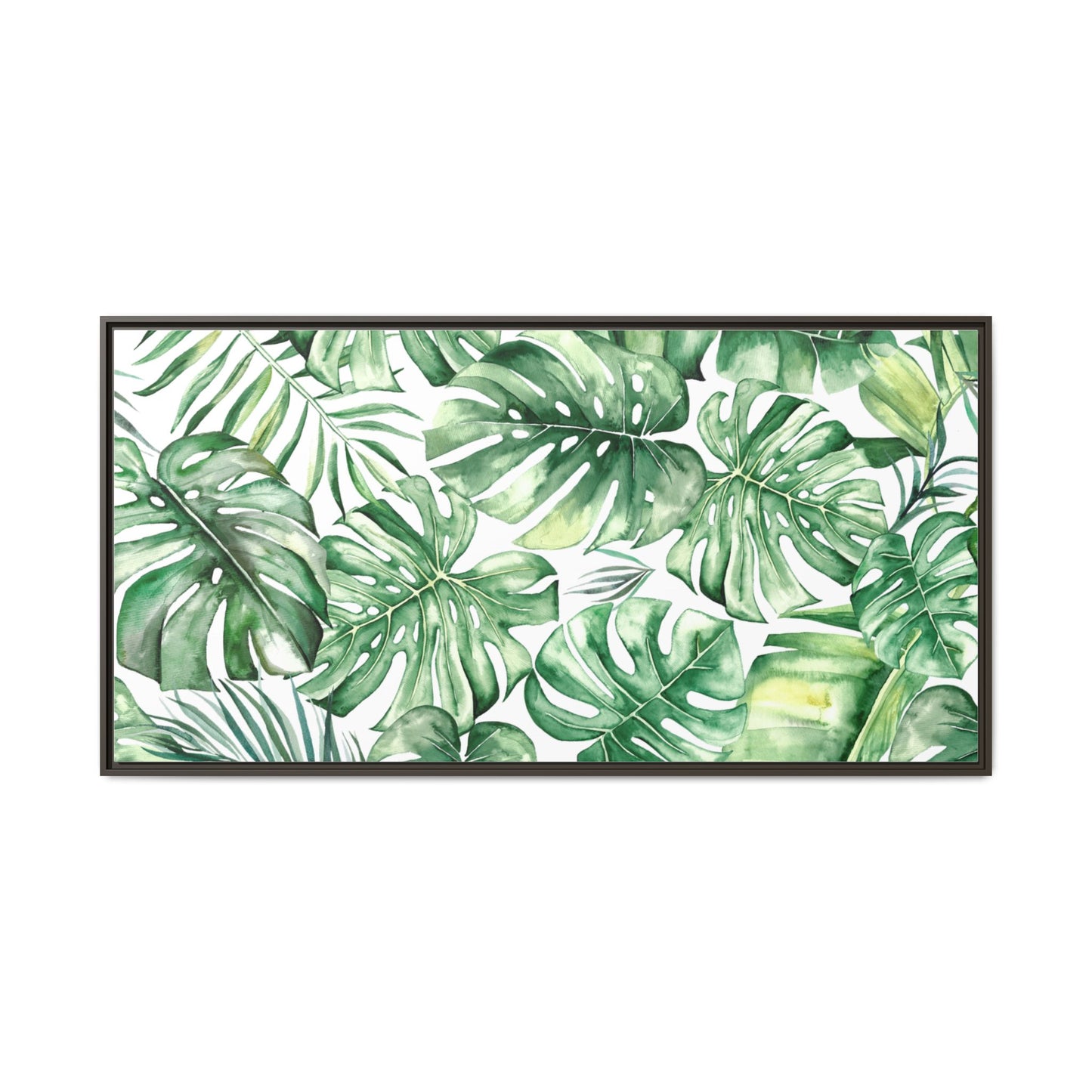 Flowers Collection - Green Wall - Matte Canvas, Framed (Multi-color)