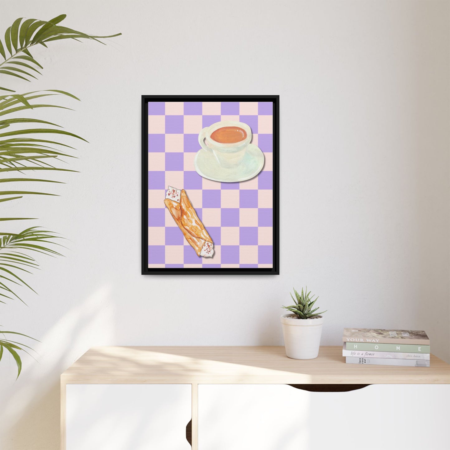 Italy Collection - Afternoon break - Matte Canvas, Framed (Multi-color)