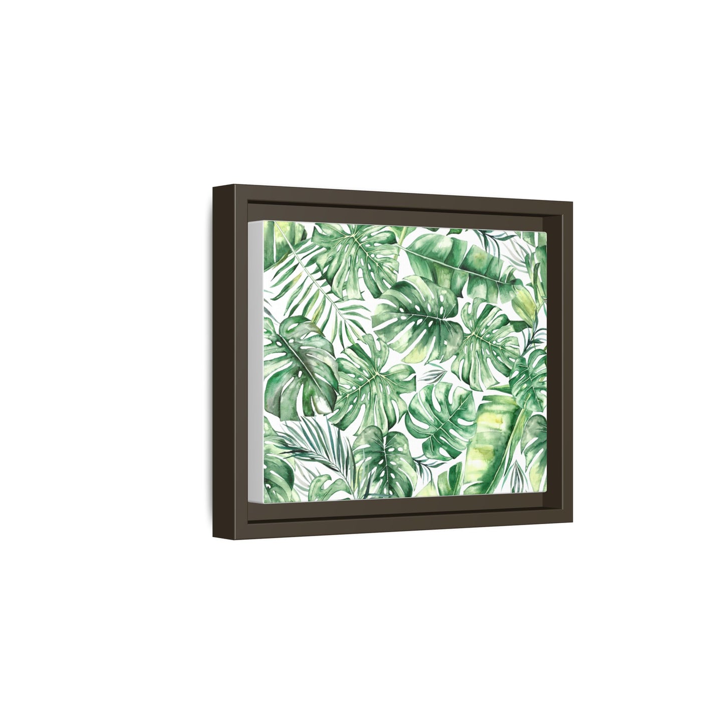 Flowers Collection - Green Wall - Matte Canvas, Framed (Multi-color)
