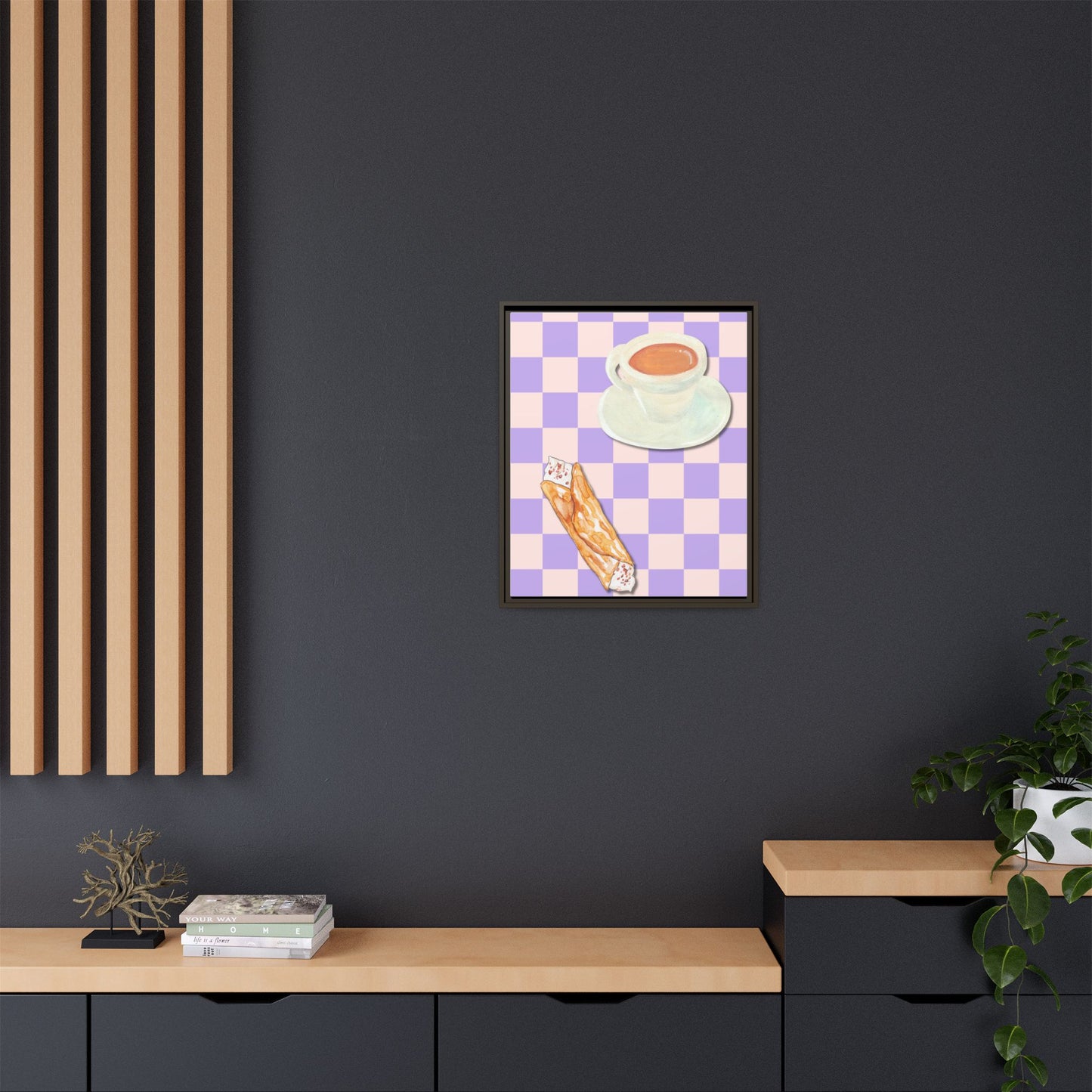 Italy Collection - Afternoon break - Matte Canvas, Framed (Multi-color)