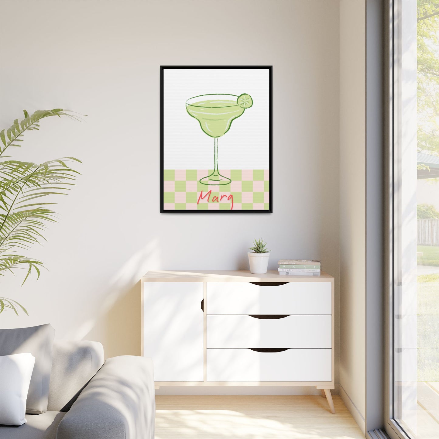 Marg o'clock - Matte Canvas, Framed (Multi-color)