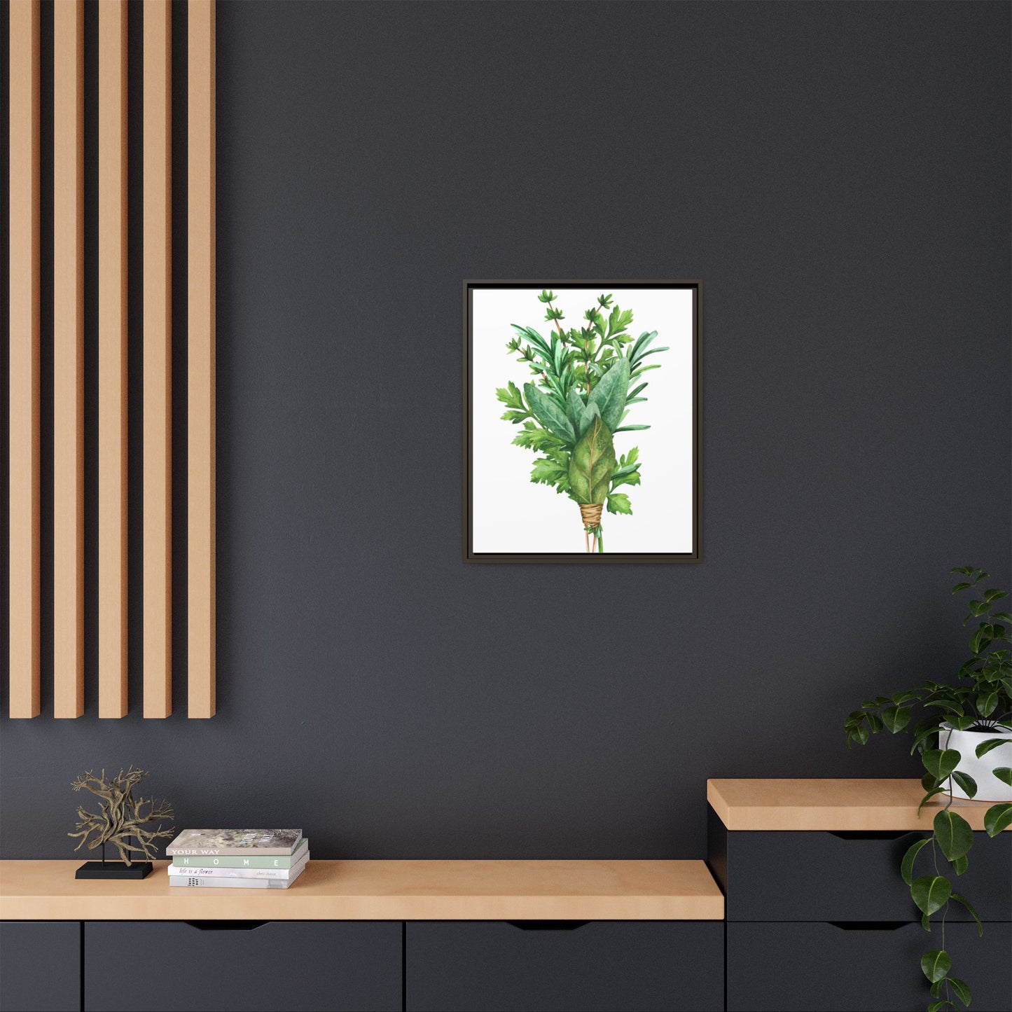 Herbs - Herbs collection - Matte Canvas, Framed (Multi-color)