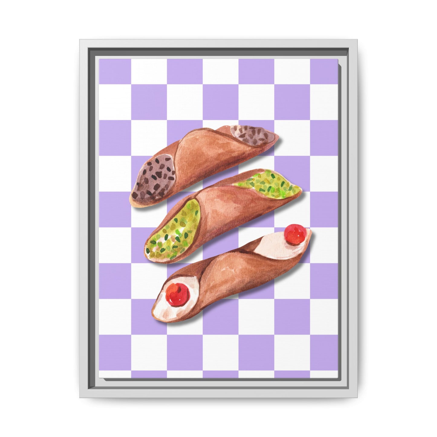 Italy Collection - Cannoli - Matte Canvas, Framed (Multi-color)