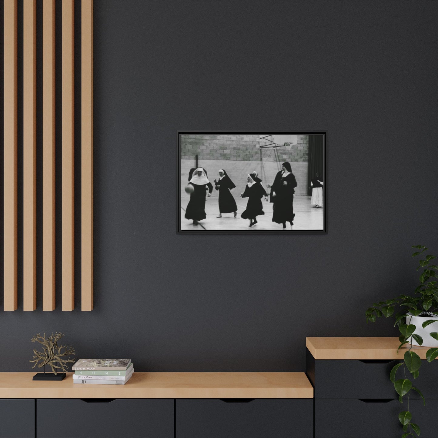 Soccer nuns - Matte Canvas, Framed (Multi-color)