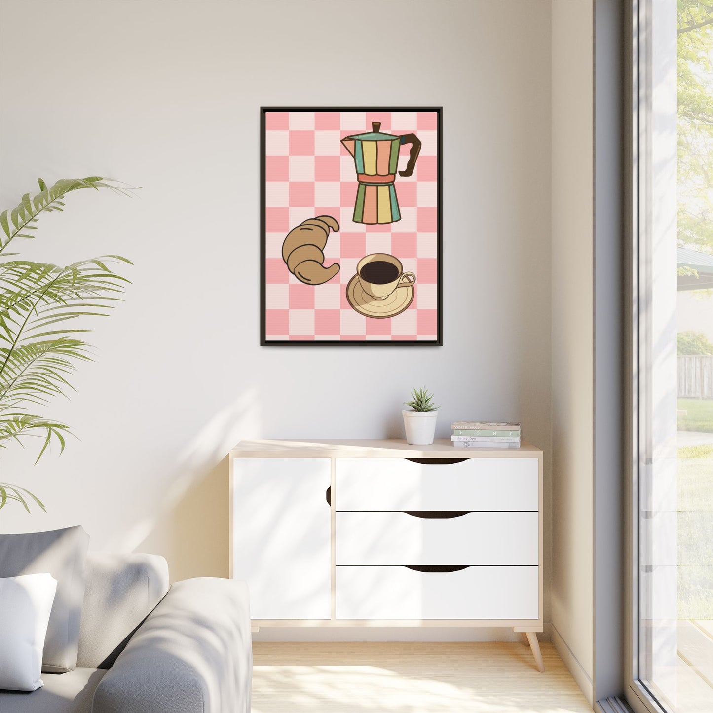 Italy Collection - Happiness - Matte Canvas, Framed (Multi-color)