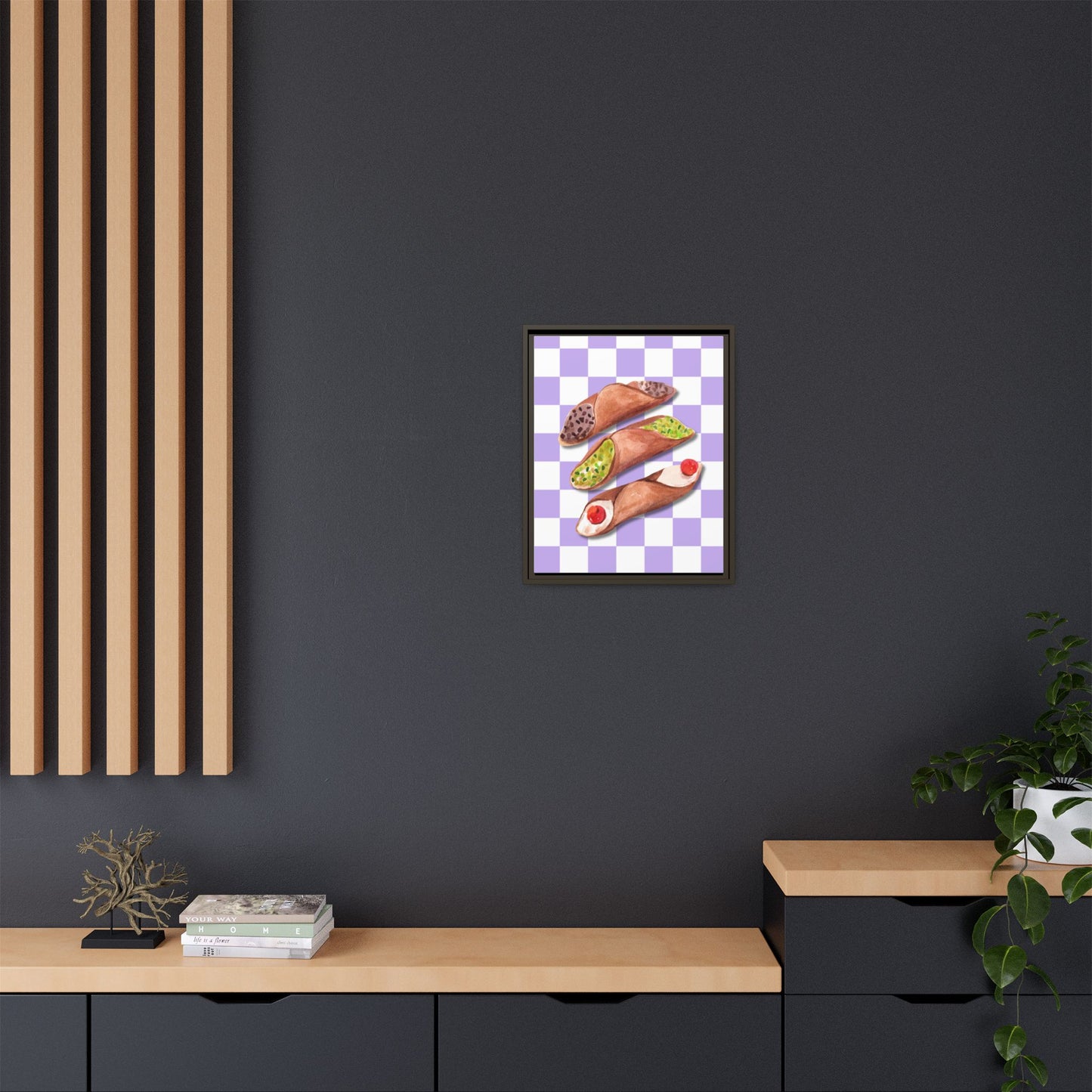 Italy Collection - Cannoli - Matte Canvas, Framed (Multi-color)