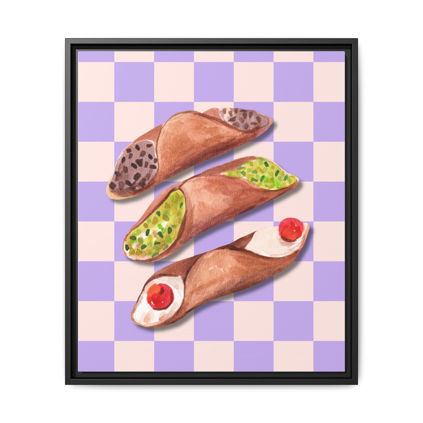 Italy Collection - Canolli - Matte Canvas, Framed (Multi-color)