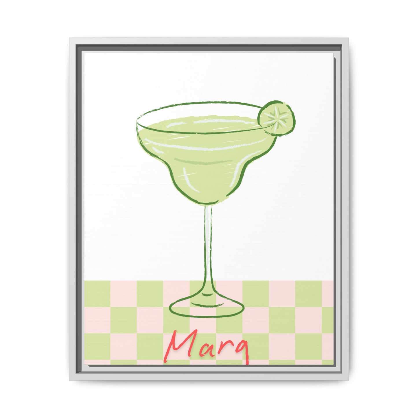 Marg o'clock - Matte Canvas, Framed (Multi-color)