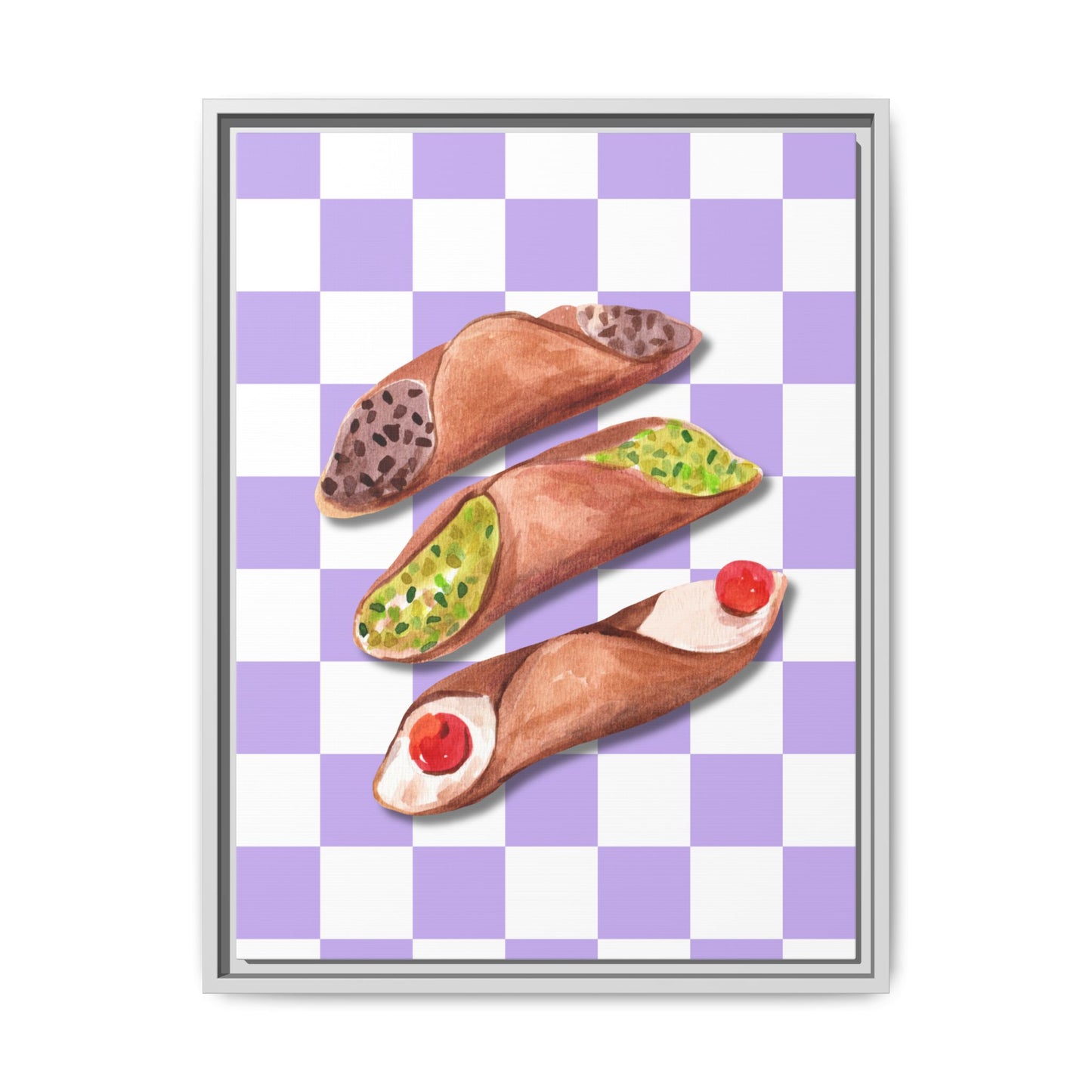 Italy Collection - Cannoli - Matte Canvas, Framed (Multi-color)