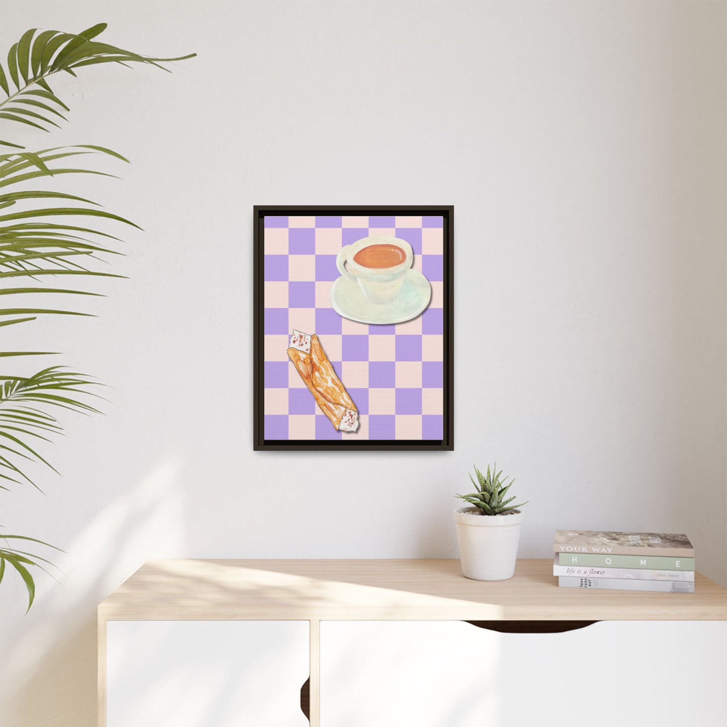 Italy Collection - Afternoon break - Matte Canvas, Framed (Multi-color)