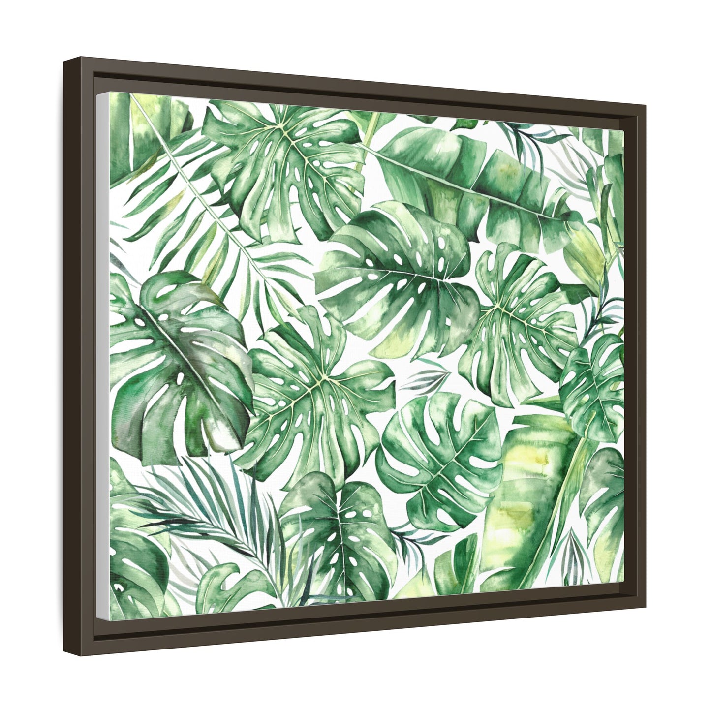 Flowers Collection - Green Wall - Matte Canvas, Framed (Multi-color)