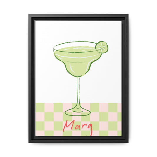 Marg o'clock - Matte Canvas, Framed (Multi-color)