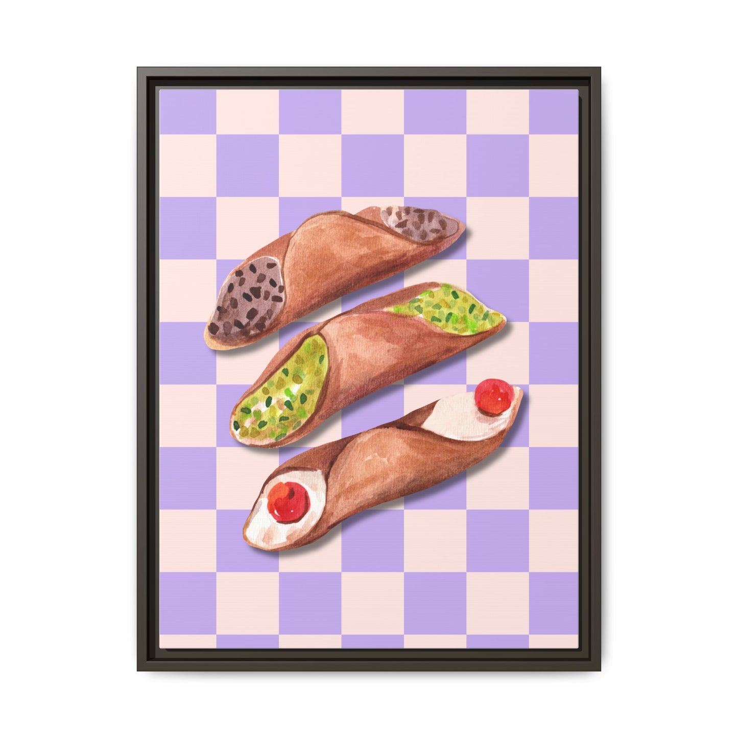 Italy Collection - Canolli - Matte Canvas, Framed (Multi-color)