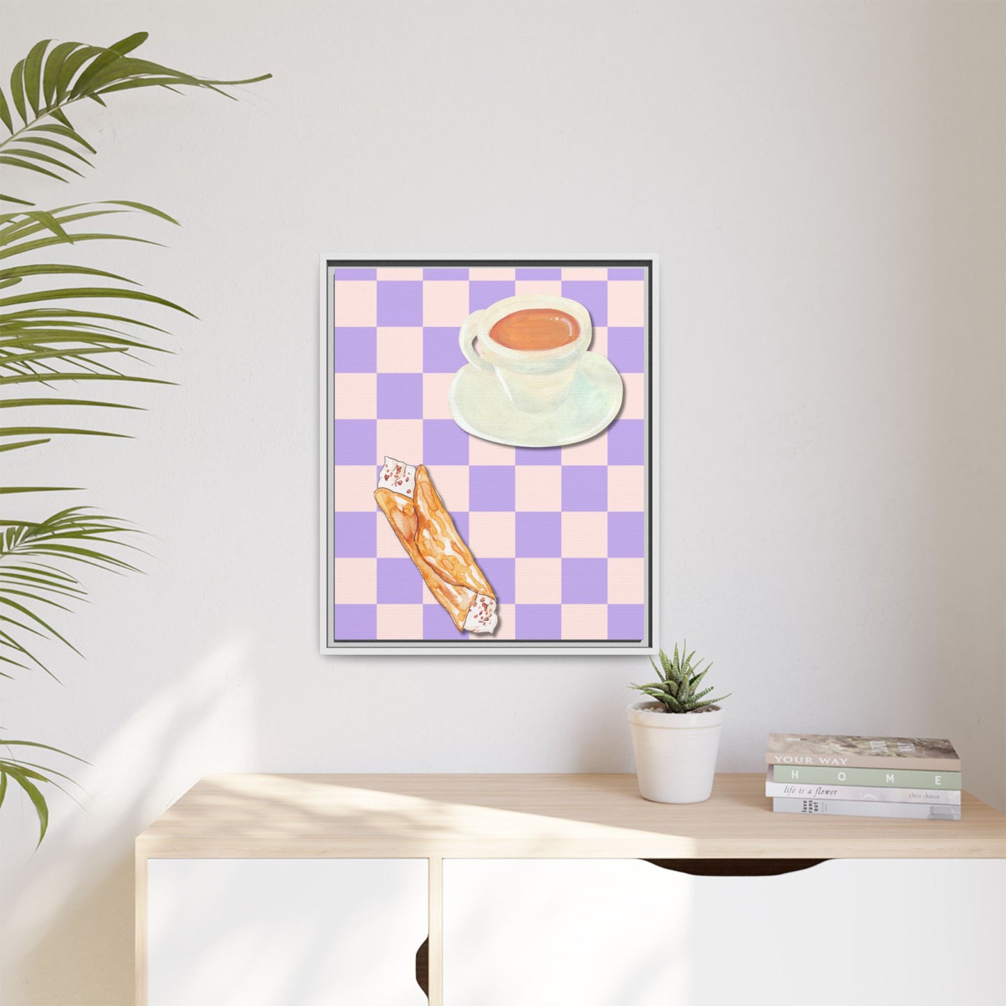 Italy Collection - Afternoon break - Matte Canvas, Framed (Multi-color)