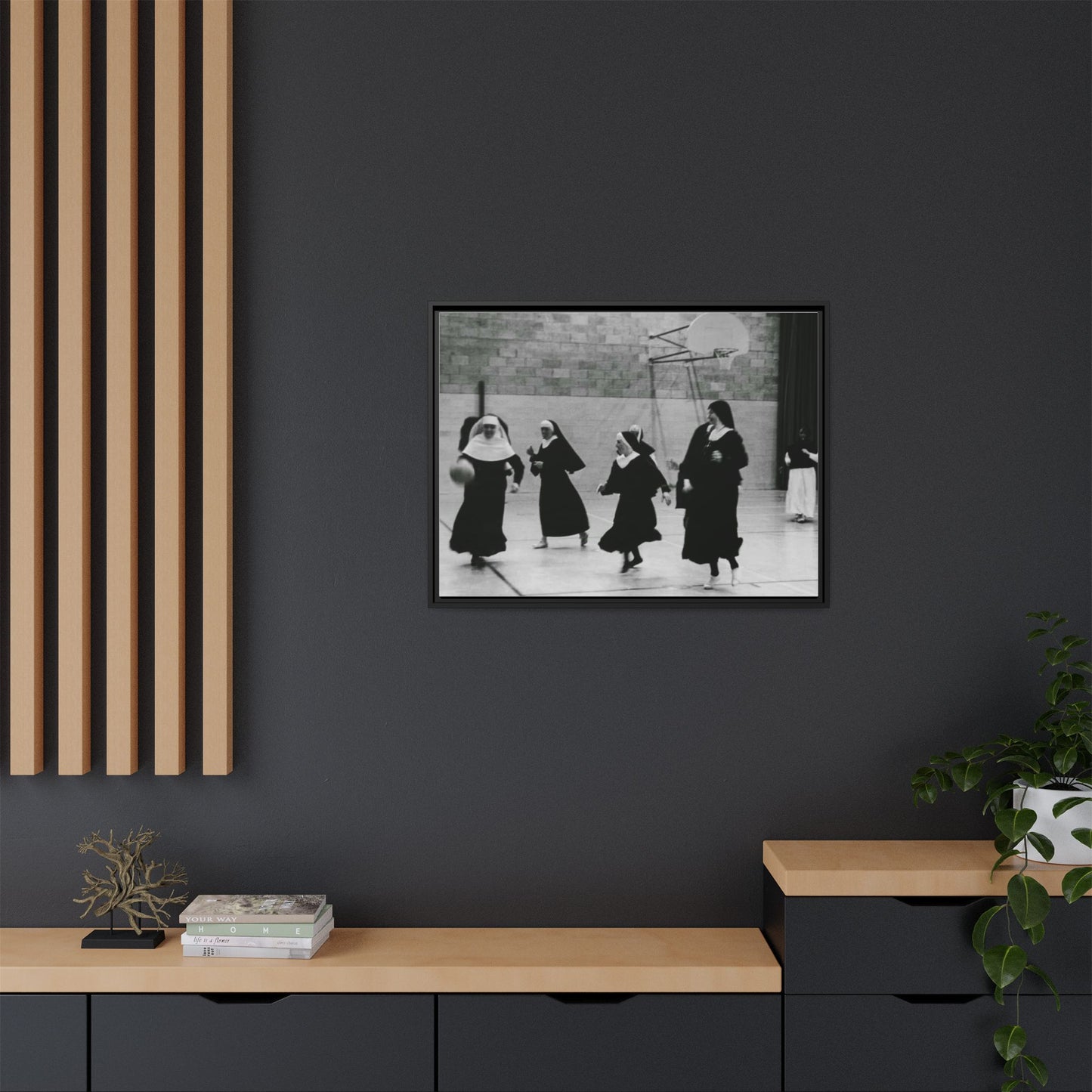 Soccer nuns - Matte Canvas, Framed (Multi-color)