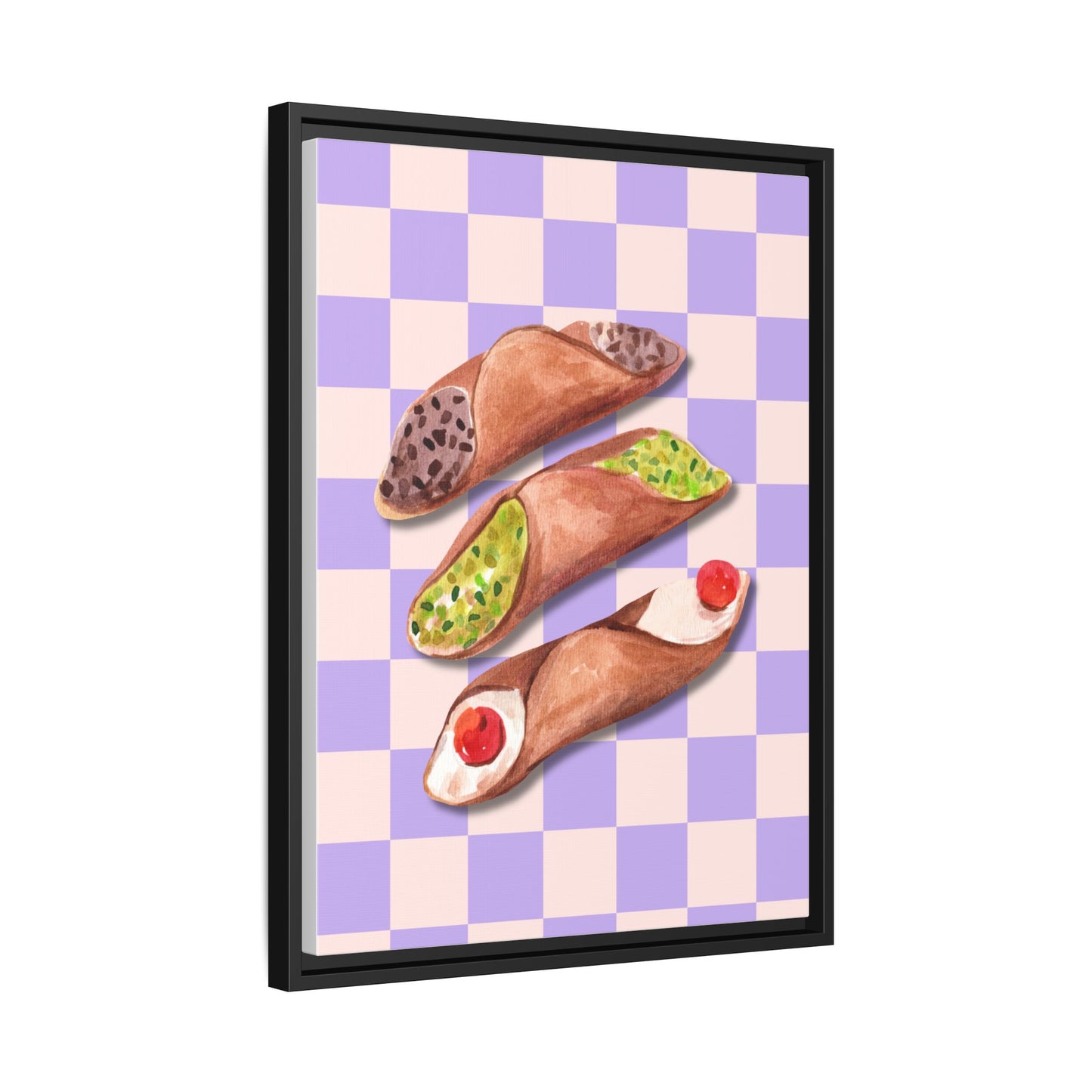 Italy Collection - Canolli - Matte Canvas, Framed (Multi-color)