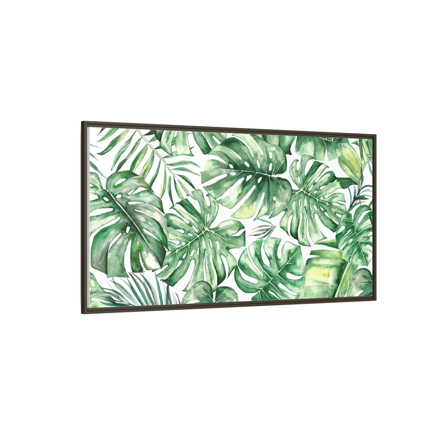 Flowers Collection - Green Wall - Matte Canvas, Framed (Multi-color)