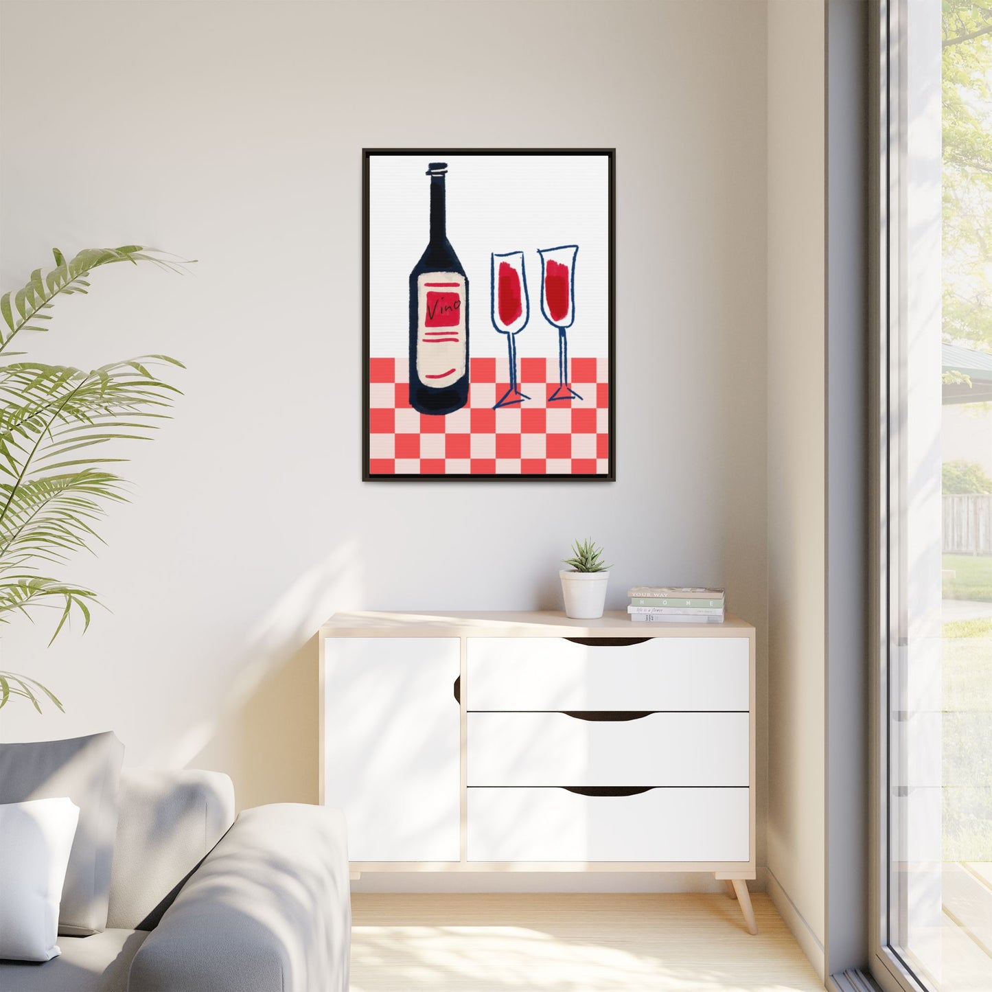 Vino - Matte Canvas, Framed (Multi-color)