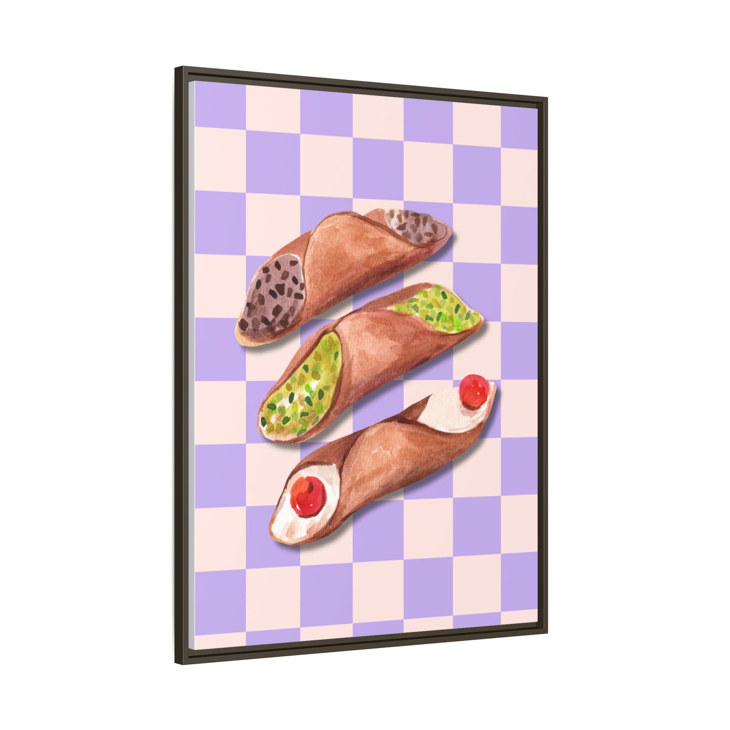 Italy Collection - Canolli - Matte Canvas, Framed (Multi-color)