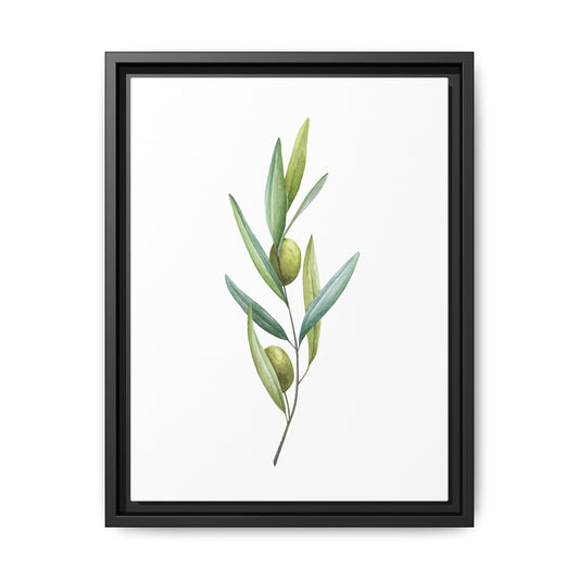 Plants Collection - Olive - Matte Canvas, Framed (Multi-color)