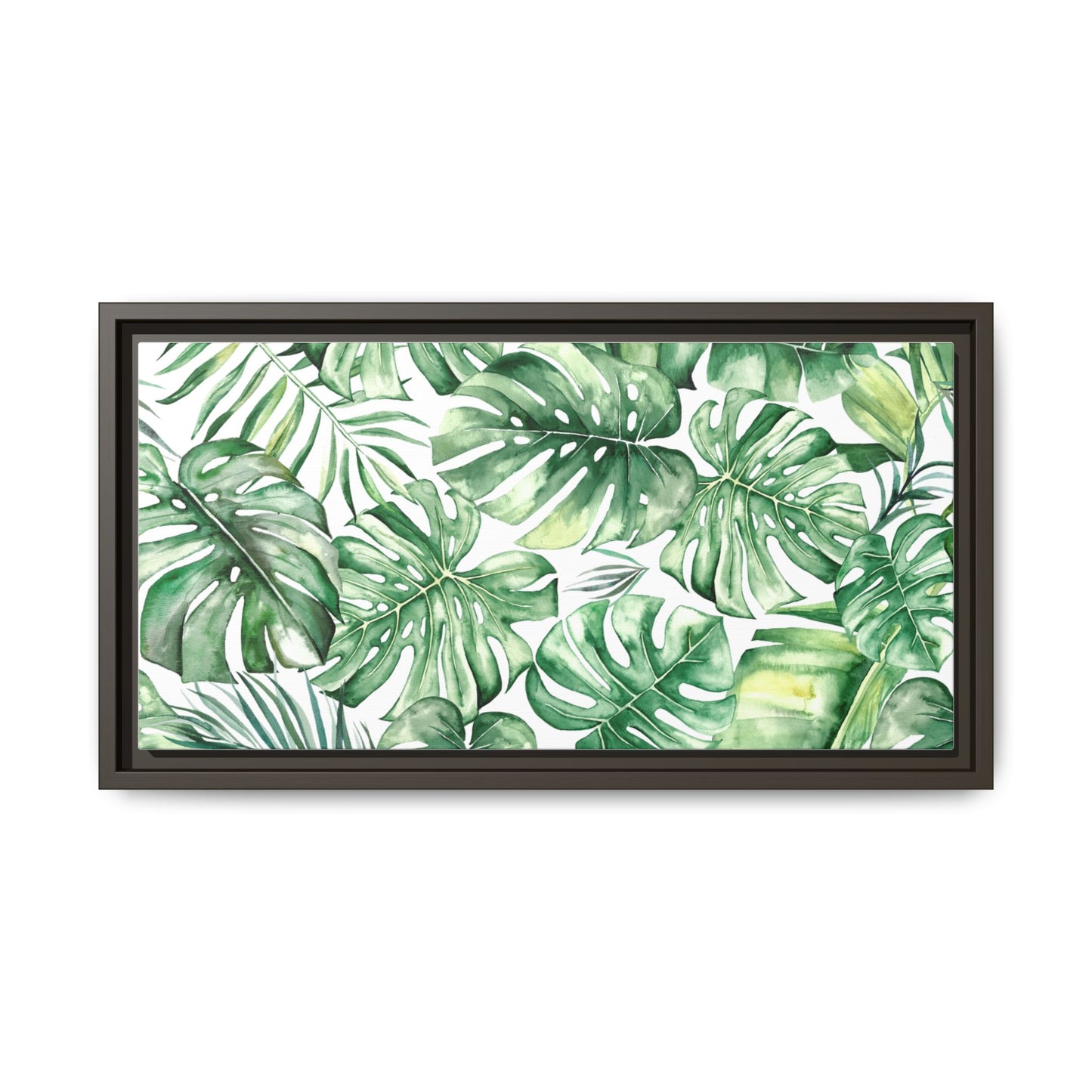 Flowers Collection - Green Wall - Matte Canvas, Framed (Multi-color)