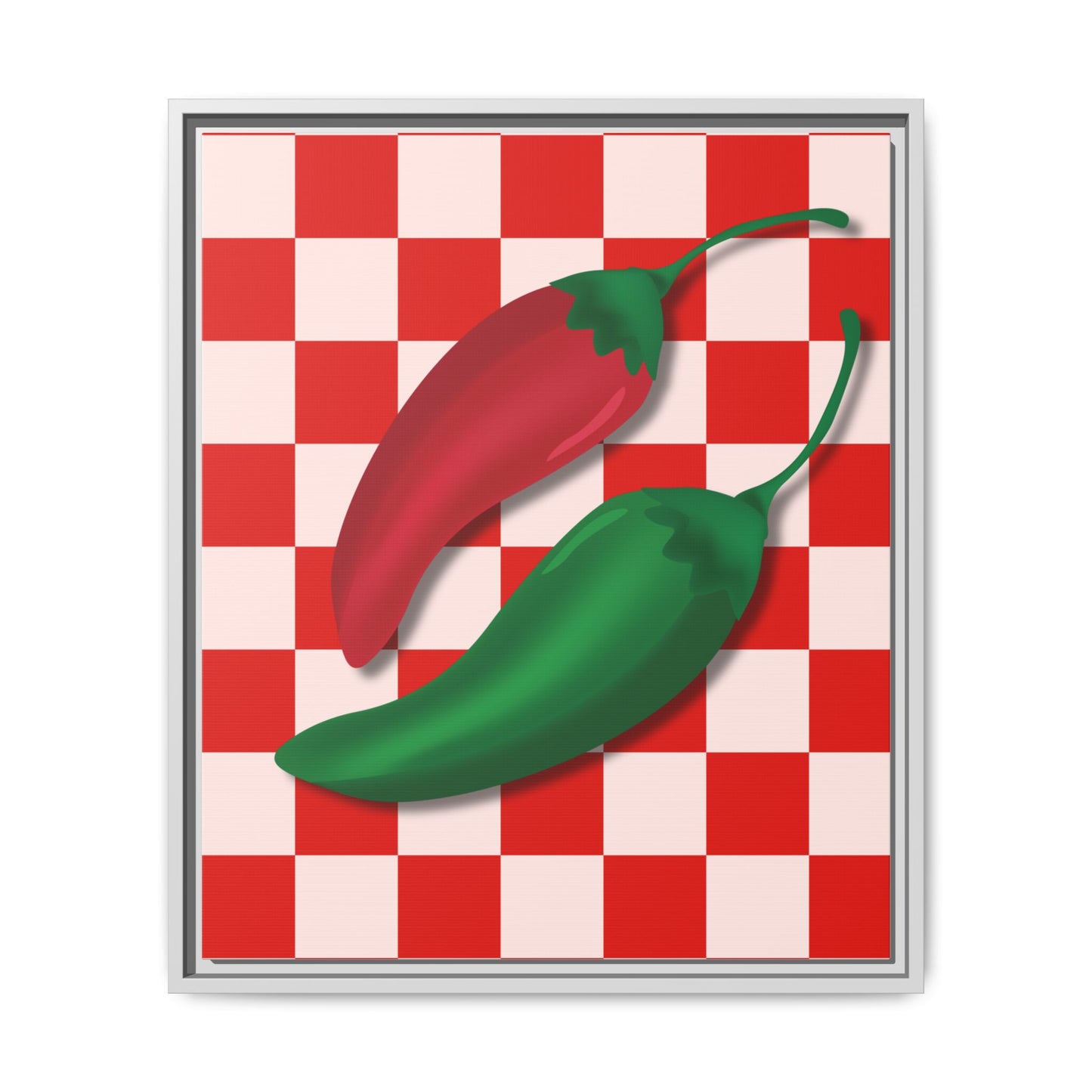 Italy Collection - Peppers - Matte Canvas, Framed (Multi-color)