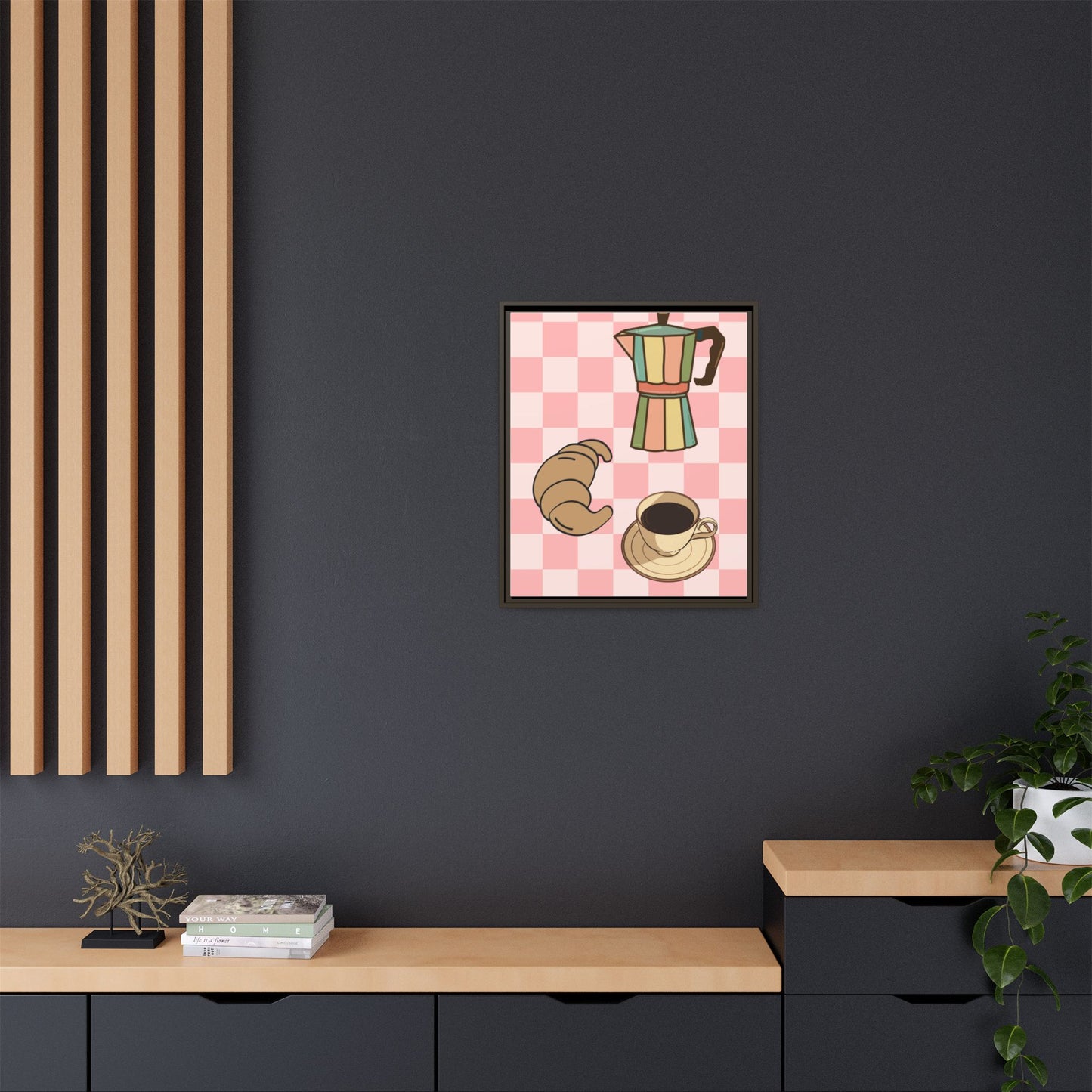 Italy Collection - Happiness - Matte Canvas, Framed (Multi-color)
