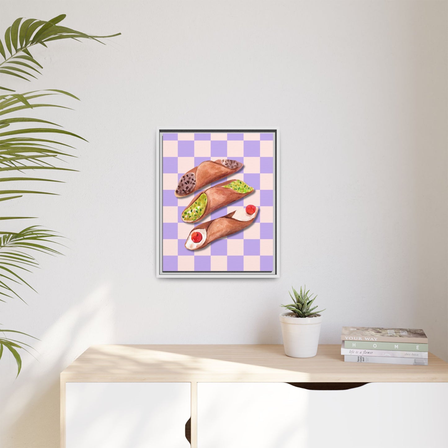 Italy Collection - Canolli - Matte Canvas, Framed (Multi-color)