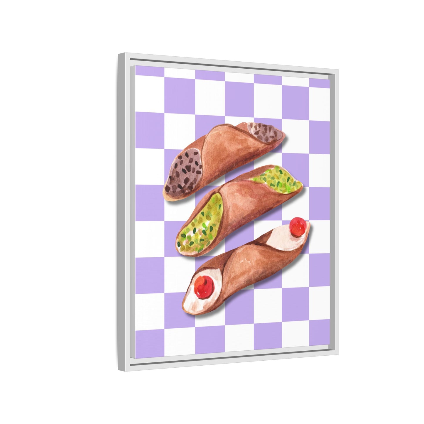 Italy Collection - Cannoli - Matte Canvas, Framed (Multi-color)