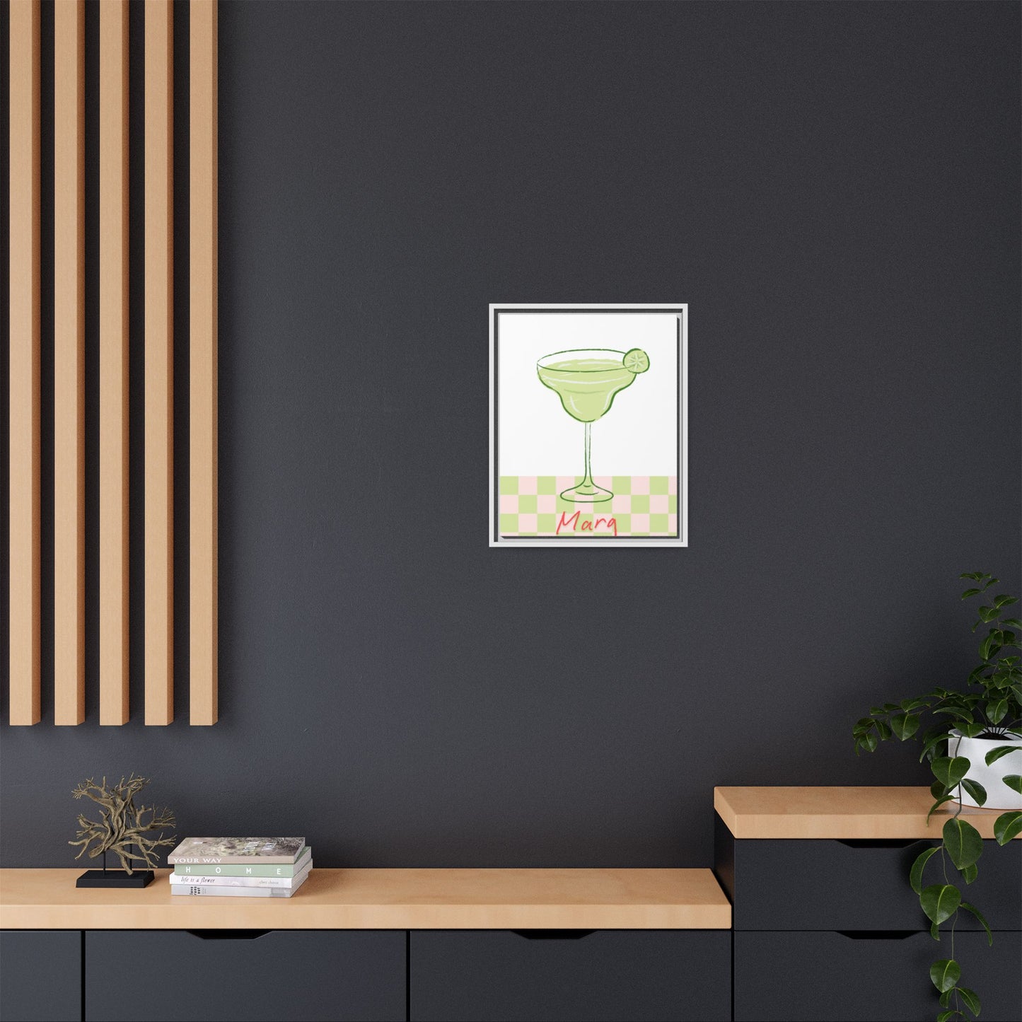 Marg o'clock - Matte Canvas, Framed (Multi-color)