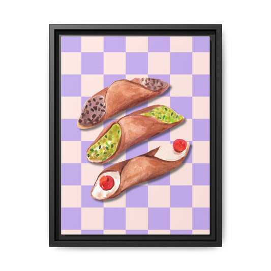 Italy Collection - Canolli - Matte Canvas, Framed (Multi-color)
