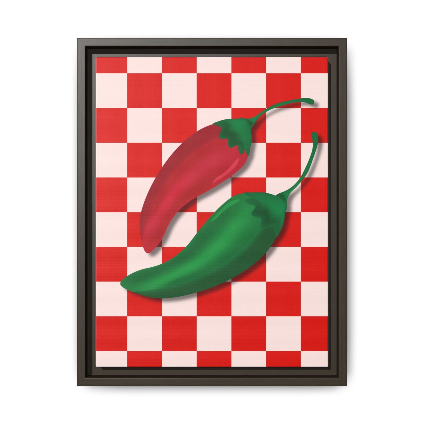 Italy Collection - Peppers - Matte Canvas, Framed (Multi-color)