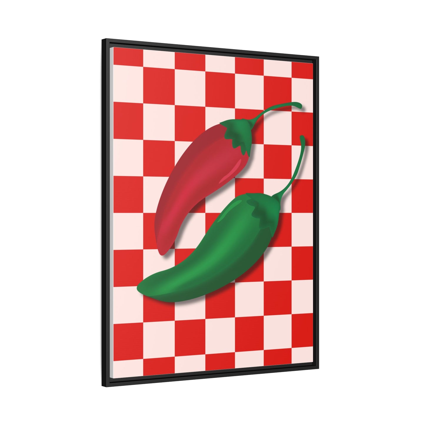 Italy Collection - Peppers - Matte Canvas, Framed (Multi-color)