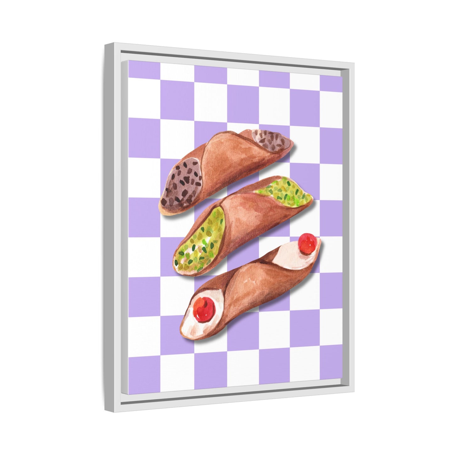 Italy Collection - Cannoli - Matte Canvas, Framed (Multi-color)