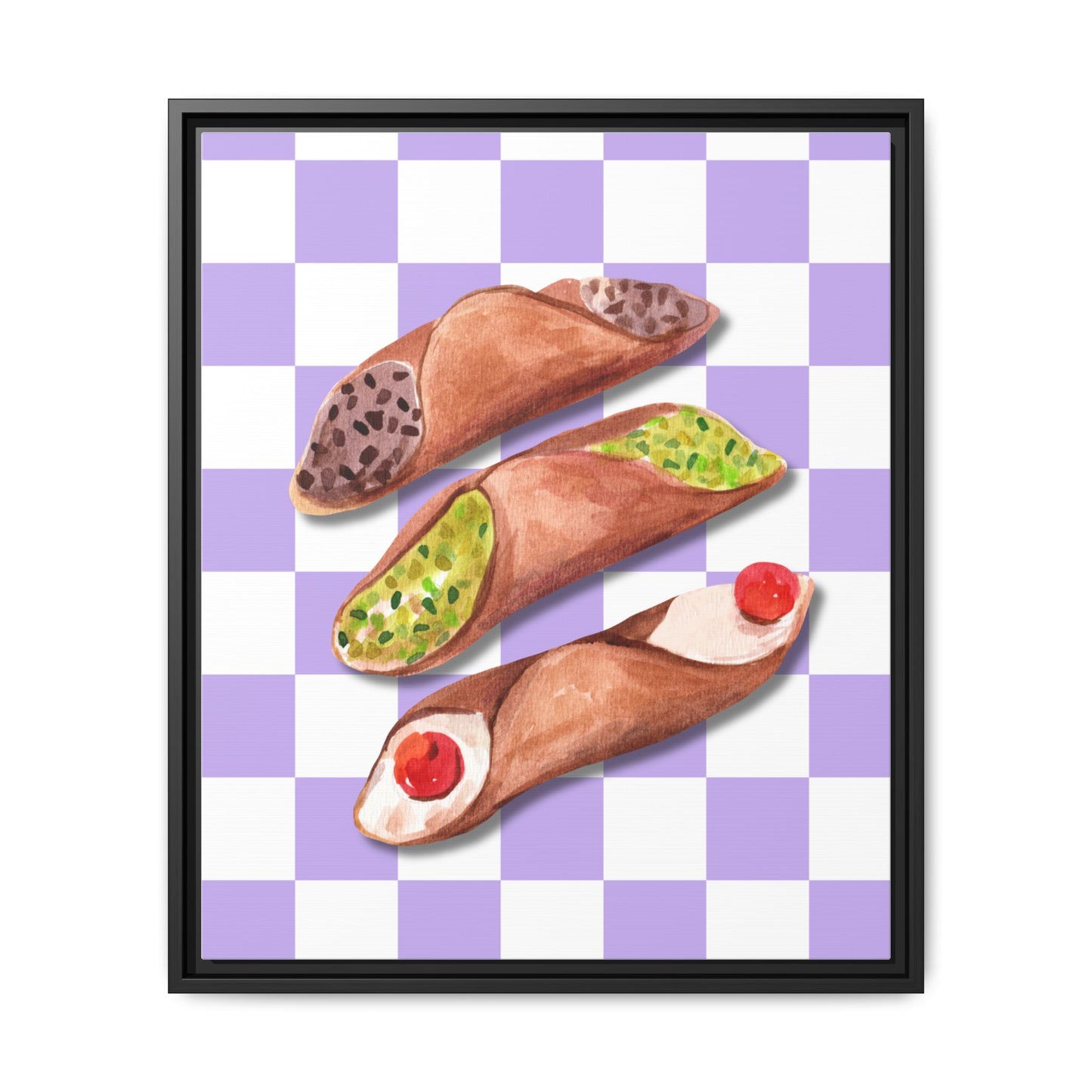 Italy Collection - Cannoli - Matte Canvas, Framed (Multi-color)