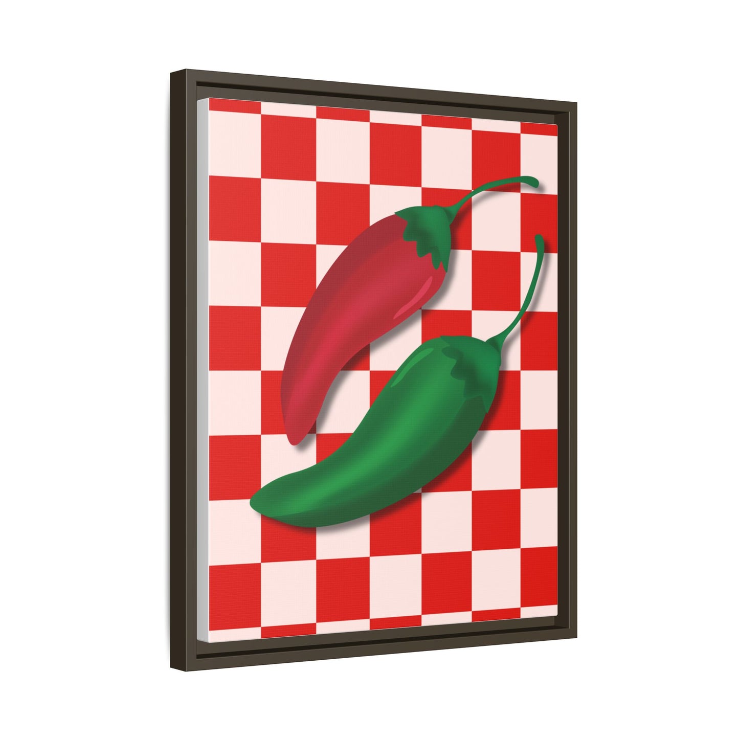 Italy Collection - Peppers - Matte Canvas, Framed (Multi-color)