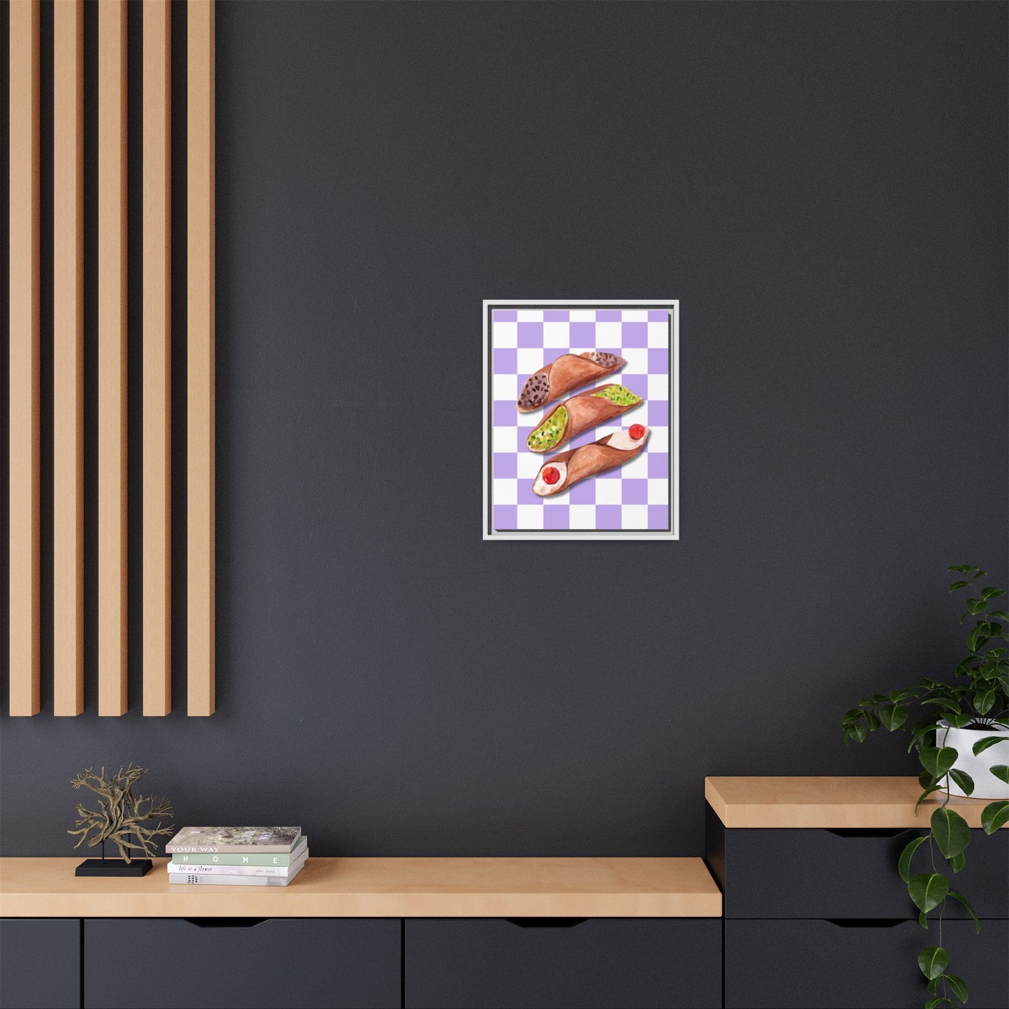 Italy Collection - Cannoli - Matte Canvas, Framed (Multi-color)