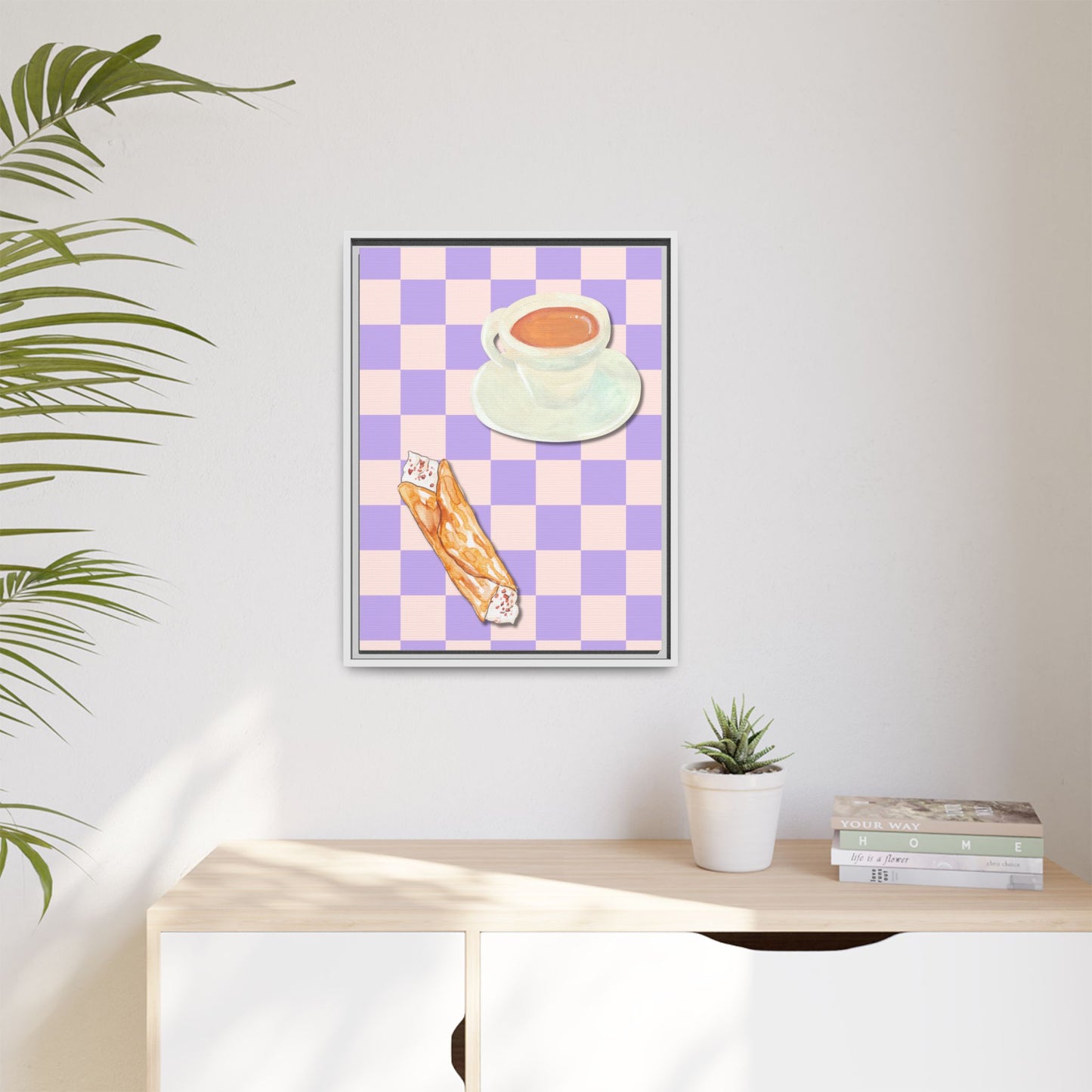 Italy Collection - Afternoon break - Matte Canvas, Framed (Multi-color)