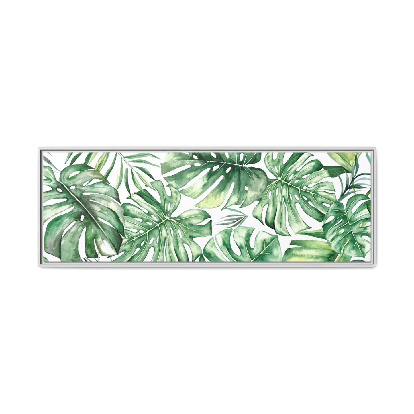 Flowers Collection - Green Wall - Matte Canvas, Framed (Multi-color)