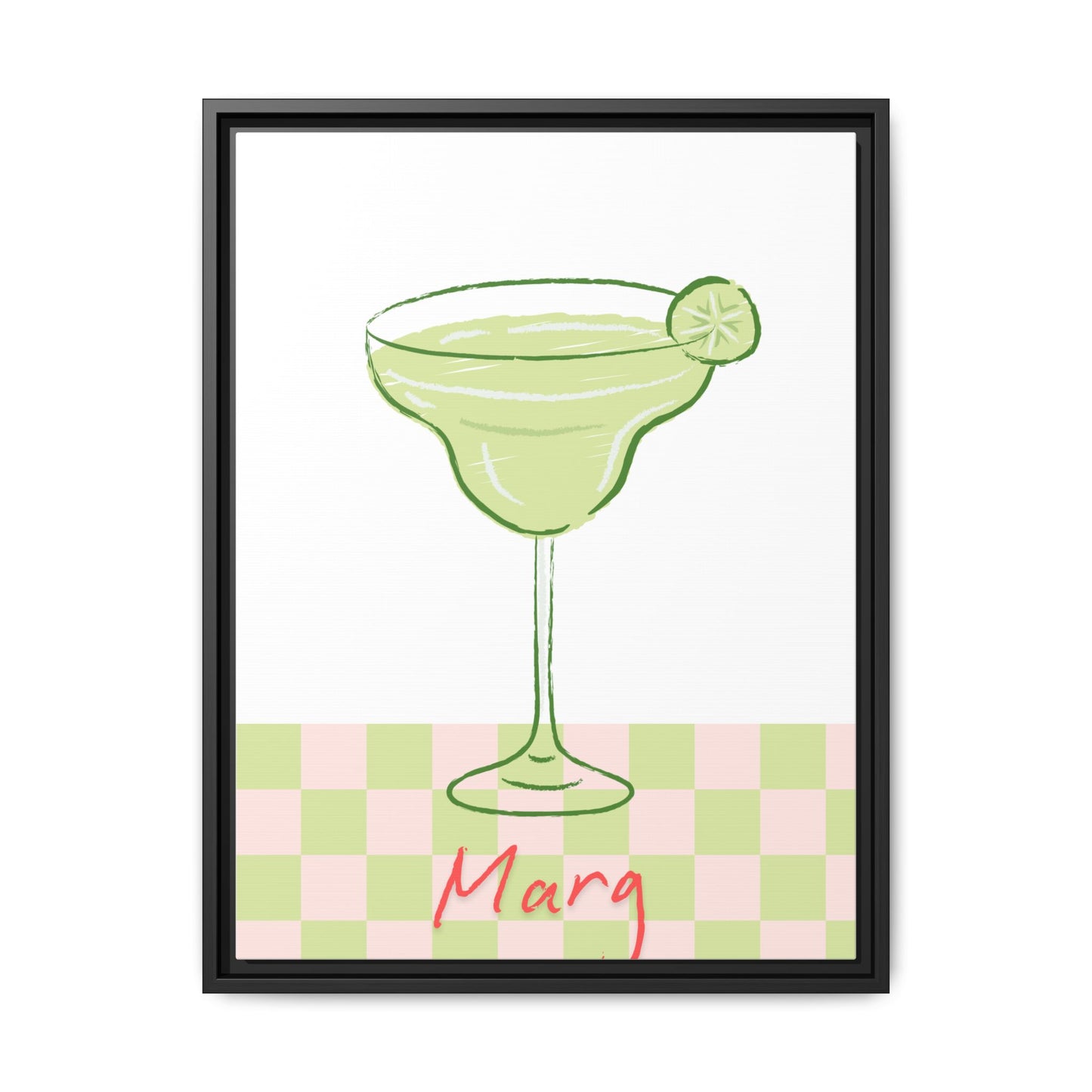 Marg o'clock - Matte Canvas, Framed (Multi-color)