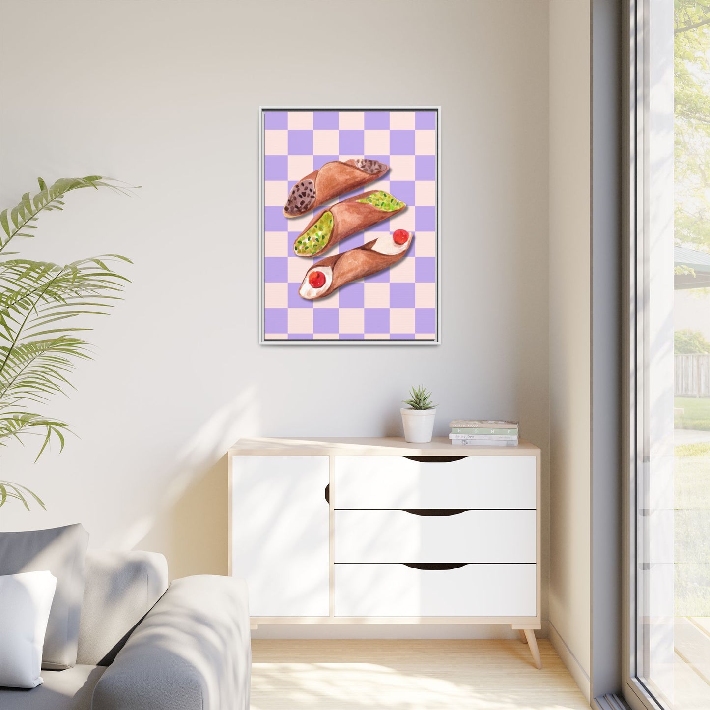 Italy Collection - Canolli - Matte Canvas, Framed (Multi-color)