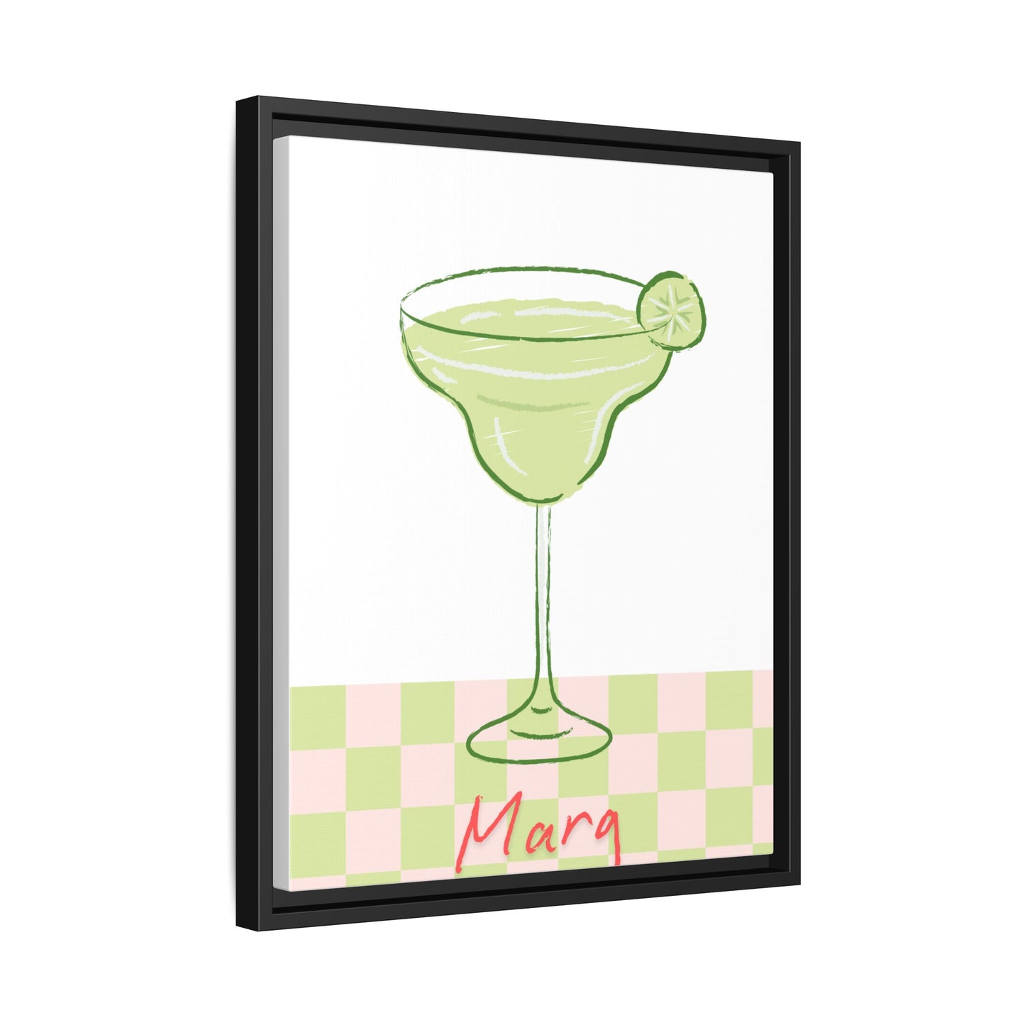Marg o'clock - Matte Canvas, Framed (Multi-color)