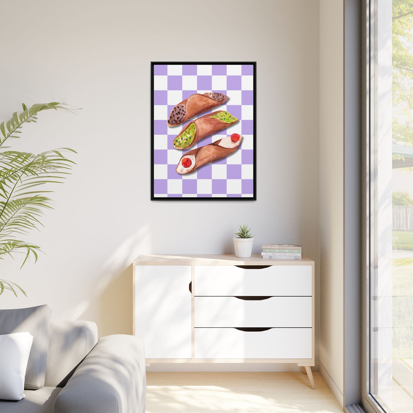 Italy Collection - Cannoli - Matte Canvas, Framed (Multi-color)
