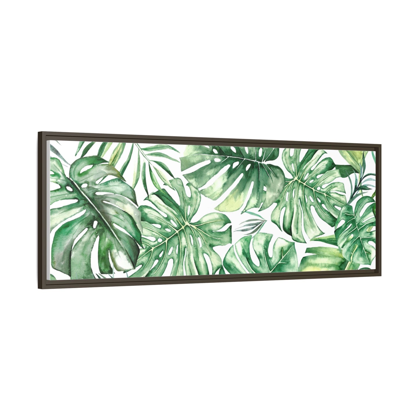 Flowers Collection - Green Wall - Matte Canvas, Framed (Multi-color)