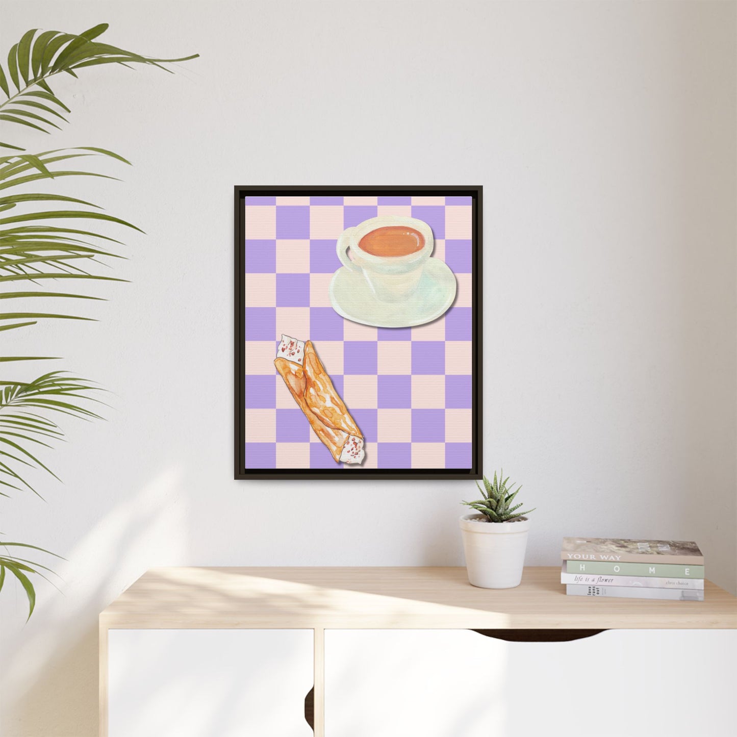 Italy Collection - Afternoon break - Matte Canvas, Framed (Multi-color)