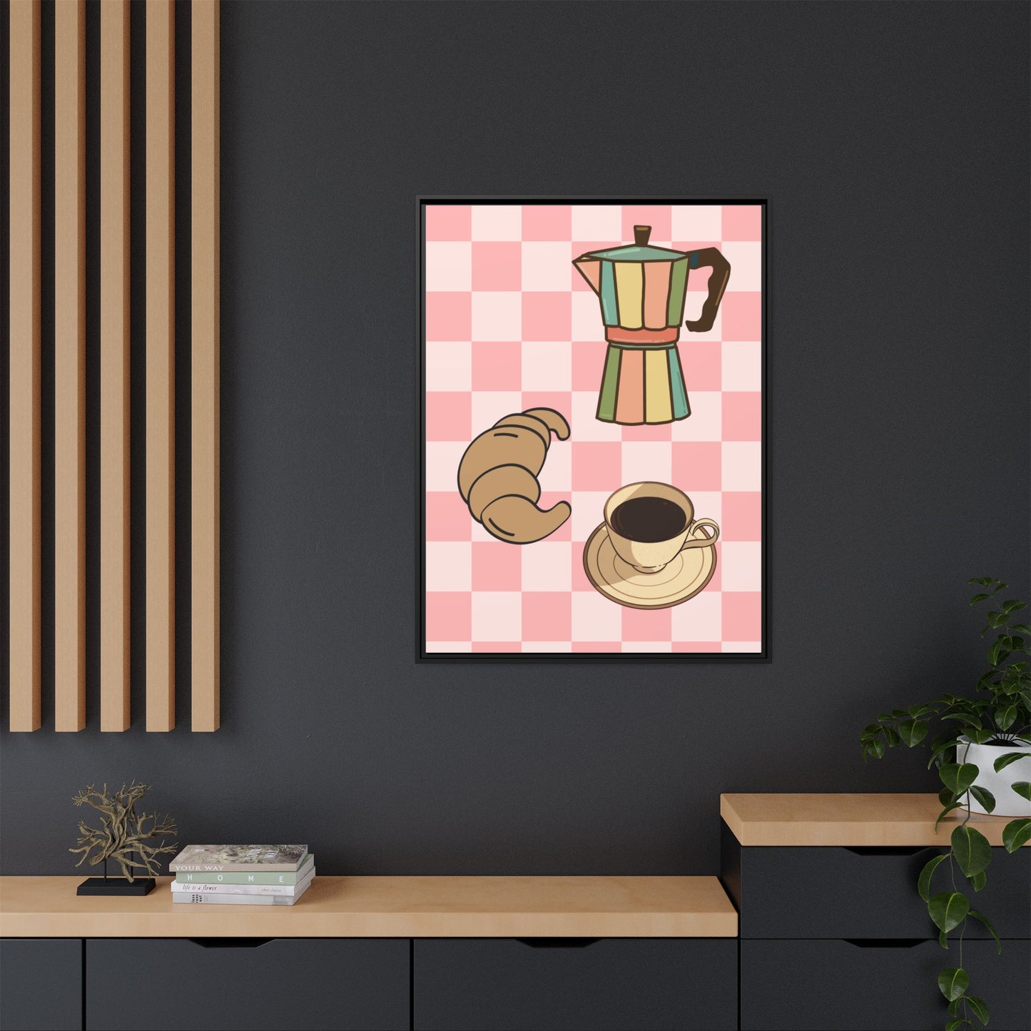 Italy Collection - Happiness - Matte Canvas, Framed (Multi-color)