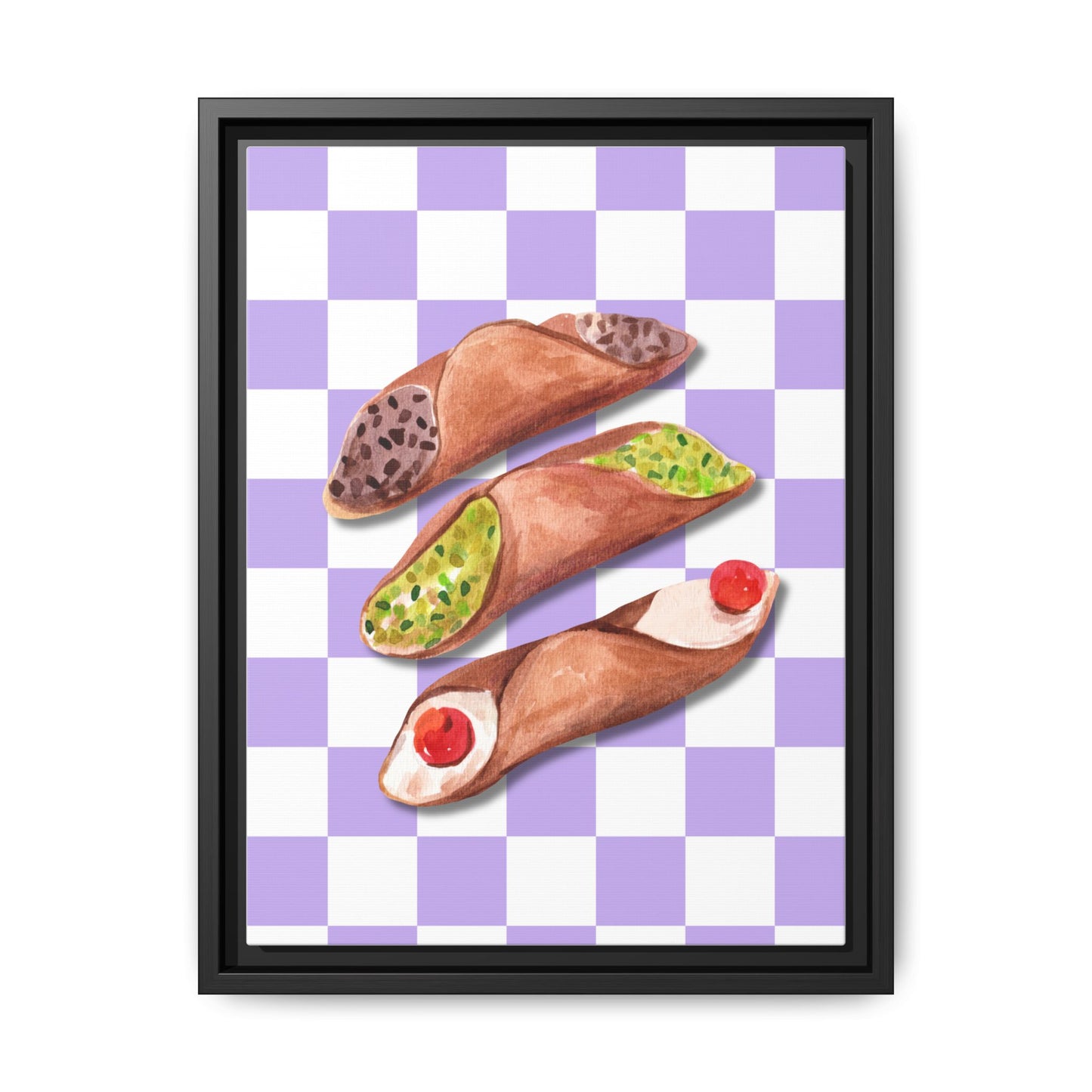 Italy Collection - Cannoli - Matte Canvas, Framed (Multi-color)