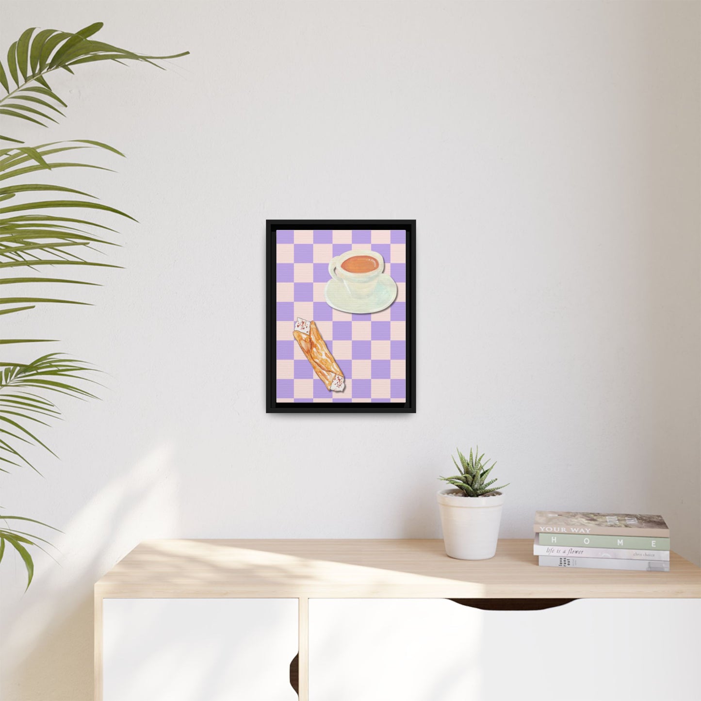 Italy Collection - Afternoon break - Matte Canvas, Framed (Multi-color)