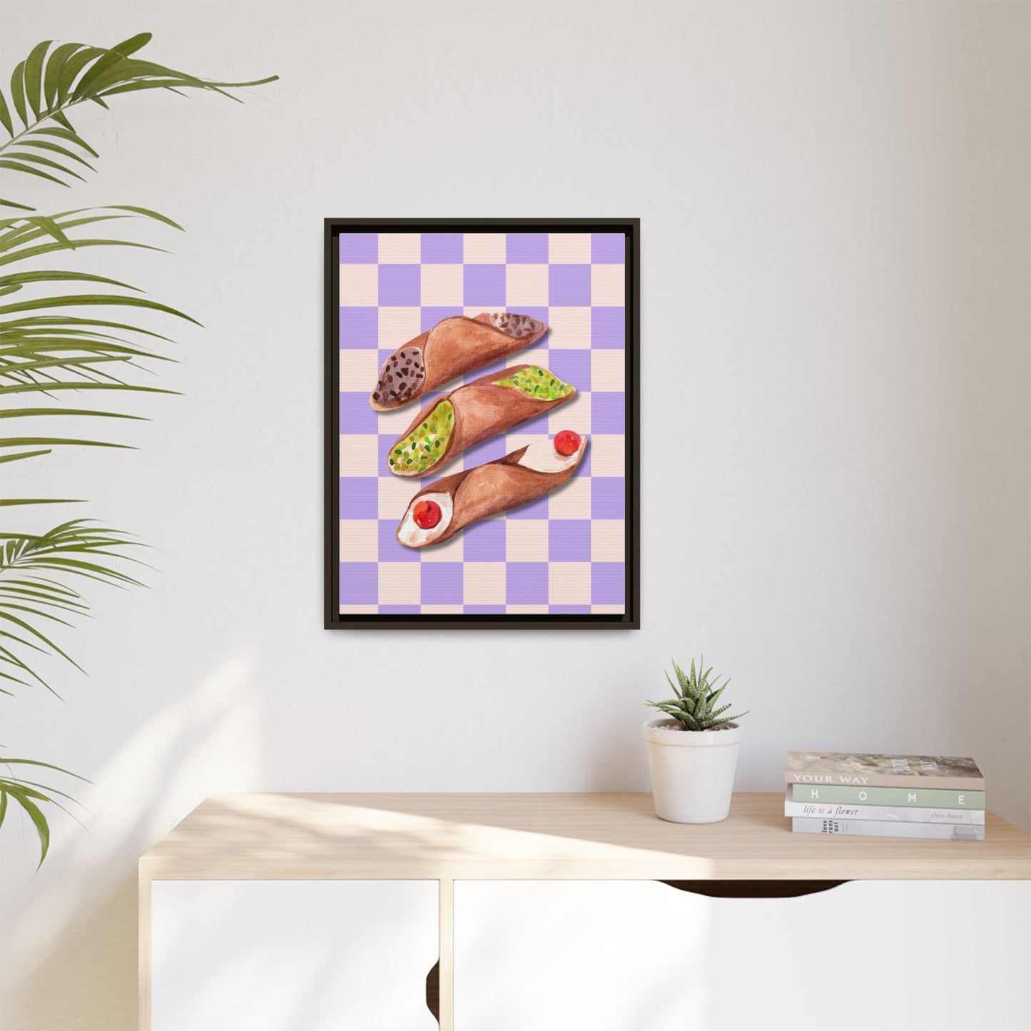 Italy Collection - Canolli - Matte Canvas, Framed (Multi-color)